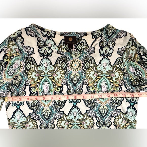 JM Collection Multicolor Paisley 
3/4 Sleeve Top size PS - Picture 5 of 5